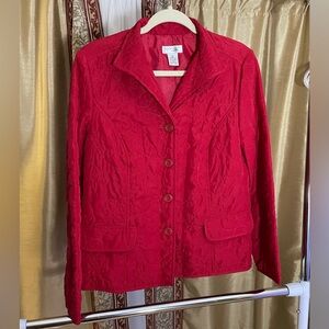 Red Kim Rogers Signature Lined Quilted Jacket Med